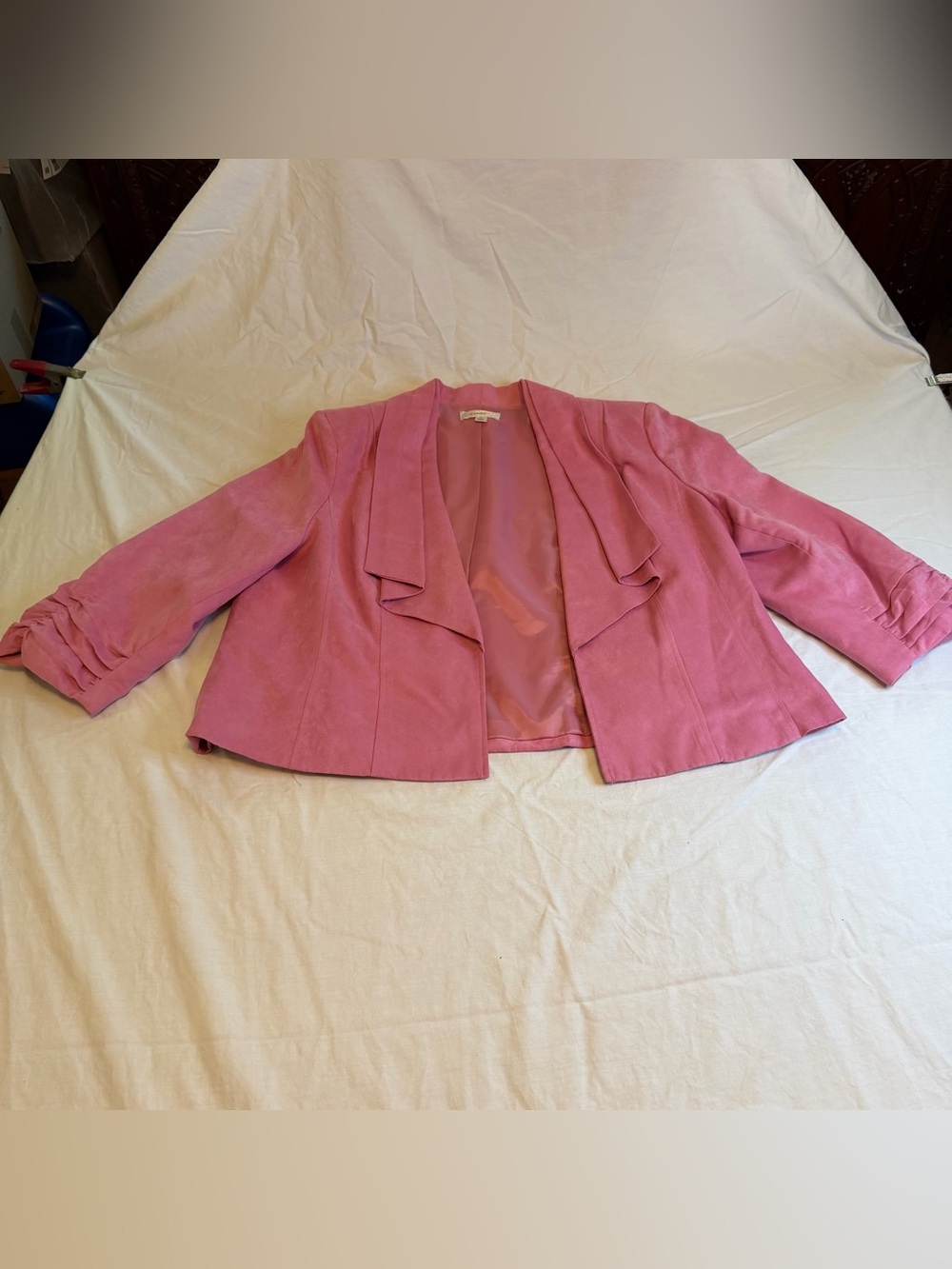 Dressbarn Pink Open-Front Draped Blazer Size XL